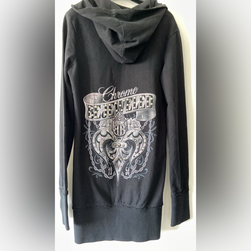 Y2K Bejeweled by Susan Fixel Swarovski Crystal Long Hoodie  NWT Glam Bling 2000s